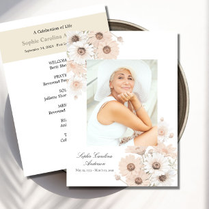 Printable Framed Photo Celebration of Life Program