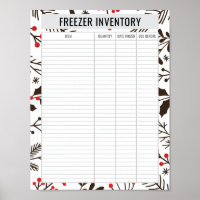 Printable Freezer Inventory 8.5x11 Paper