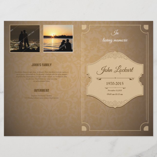 Printable Funeral Brochure Template (Front)