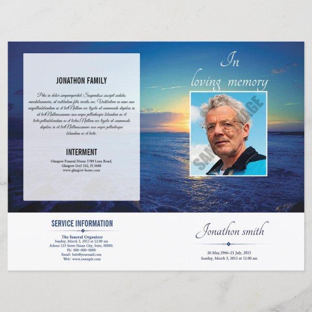 Printable Funeral Program Template (Front)