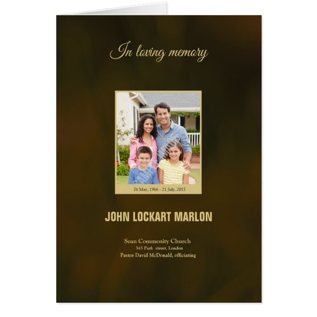 Printable Funeral Program Template (Front)
