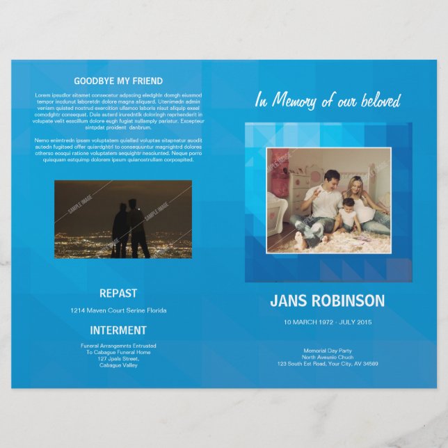 Printable Funeral Program Template Flyer (Front)