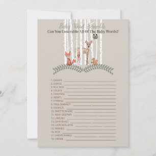 Printable Game! for Woodland Animal Creatures Baby Invitation