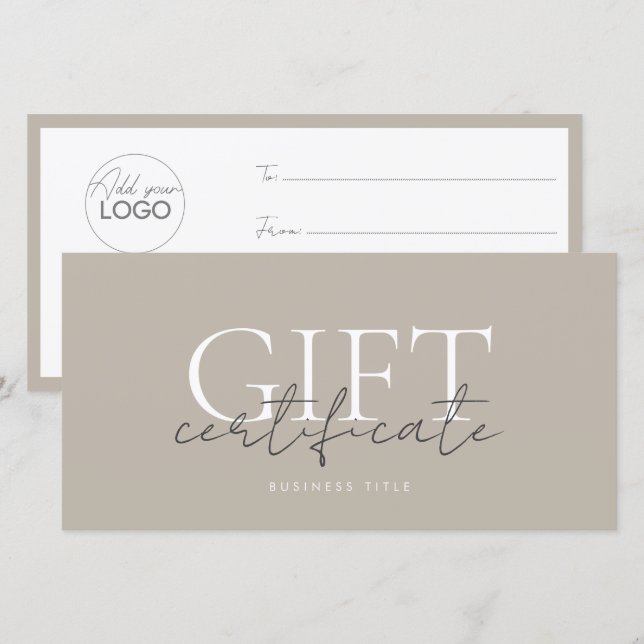 Printable Gift Card Template Easy To Customise (Front/Back)