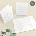 Printable Gold Text Church Folded Wedding Program<br><div class="desc">Printable Gold Text Church Folded Wedding Program. Available digitally and printed. A simplistic,  fully customisable design. Easily personalise to your own details and change text and background colours if you so wish to match your wedding theme via the edit further option.</div>