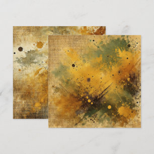 Printable Golden Harvest Distressed Ink Scrapbook Invitation