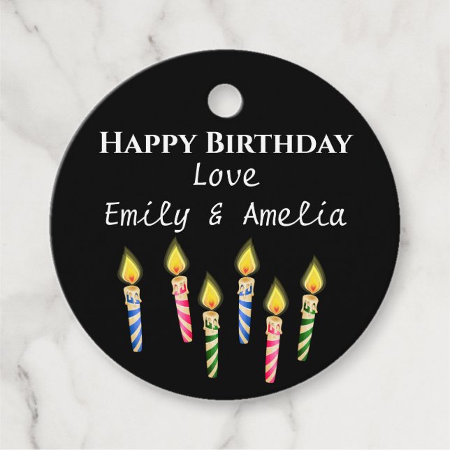 Printable Happy Birthday Gift Tag Template, (Front)
