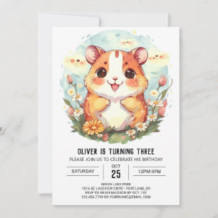 Printable Happy Hamster Birthday Invitation