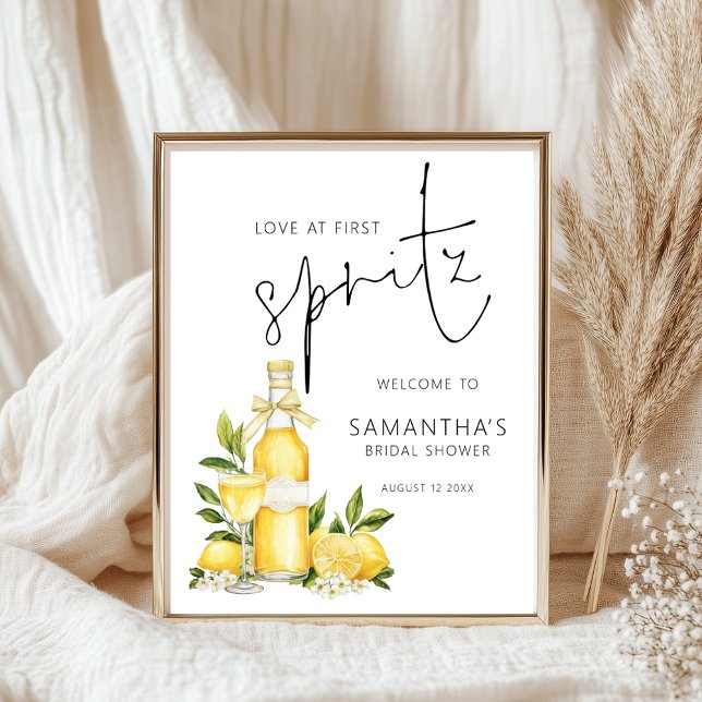 Printable Love First Spritz Welcome Bridal Shower Poster (Creator Uploaded)