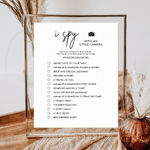 Printable Minimalist I Spy Wedding Photo Hunt Game Poster
