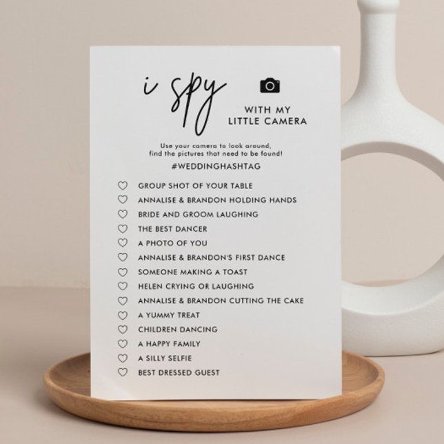 Printable Minimalist I Spy Wedding Photo Hunt Game Program (Creator Uploaded)
