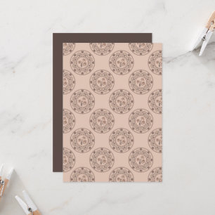 Printable Mocha Rococo Revival Polka Dot Mandala Invitation