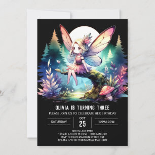 Printable Modern Fairy Birthday Invitation