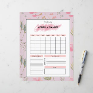 Printable Monthly Planner Template