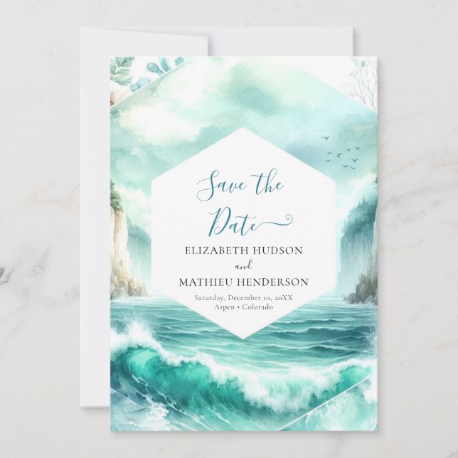 Printable Nature Nautical Wedding Save The Date (Front)