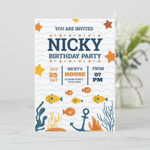 Printable Ocean Animals Birthday, Under The Sea Invitation