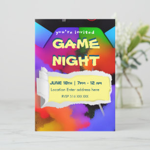 Printable personalise game night invitation