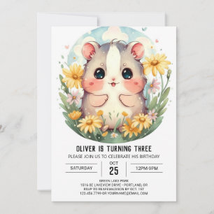 Printable Pet Hamster Birthday Invitation