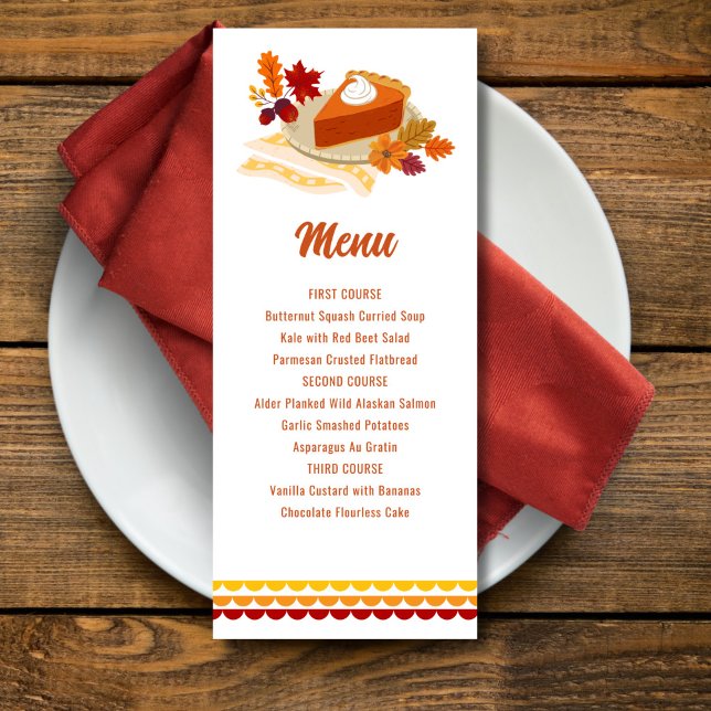 Printable Pie Thanksgiving Menu Invitation (Creator Uploaded)