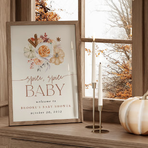 Printable Pumpkin Spice Baby Shower Welcome Sign