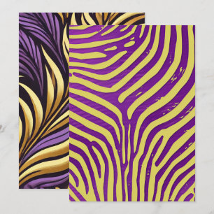Printable Purple & Gold Zebra Stripe Scrapbook Invitation