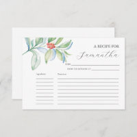 Printable Recipe Cards Watercolor Christmas