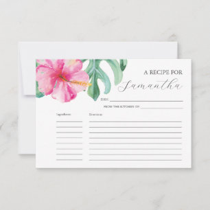 Printable Recipe Cards Watercolor Flowers