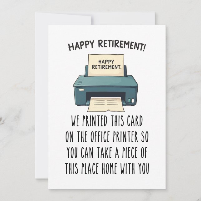 Printable Retirement Card, Funny Retirement Gift Holiday Card (Front)