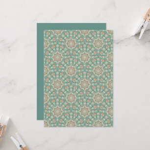 Printable Retro Sage & Sand Ornate Mandala Scallop Invitation