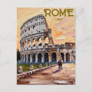 Printable Rome Italy Colosseum Travel Art Vintage Postcard