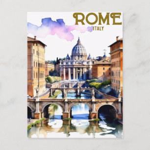Printable Rome Italy Colosseum Travel Art Vintage Postcard