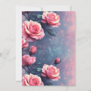Printable Rose Galaxy Background – Digital Card
