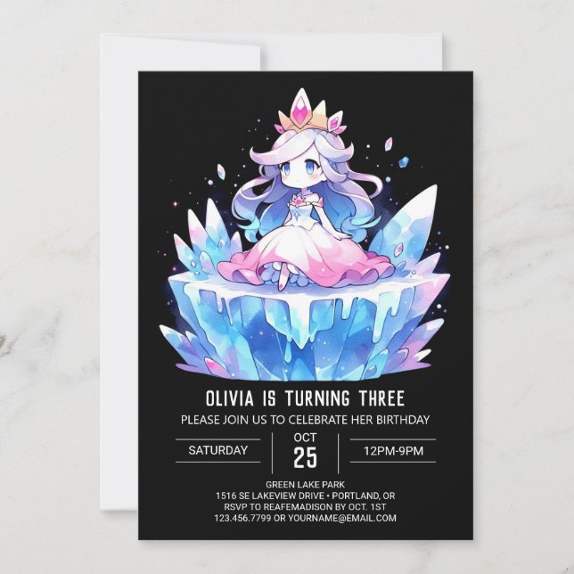 Printable Royal Princess Birthday Invitation (Front)