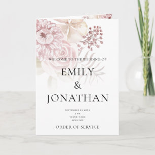 Printable Simple Church Folded Wedding Program
