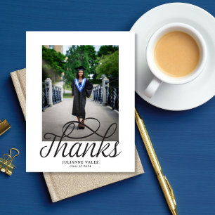 Printable Simple Graduate Thanks Photo Invitation