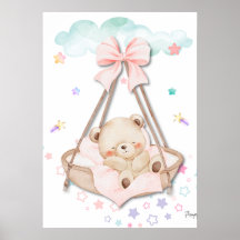Printable Sleeping Teddy Bear Wall Art 