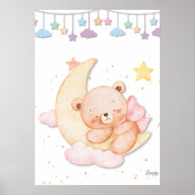 Printable Sleeping Teddy Bear Wall Art 