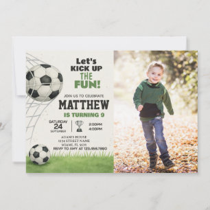Printable Soccer Birthday Invitation with photo