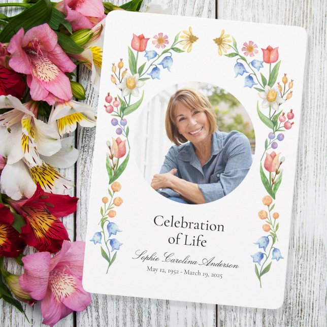 Printable Spring Flora Celebration of Life Program (Creator Uploaded)