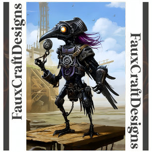 Printable Steampunk Mechanical Raven Left 114 Tissue Paper