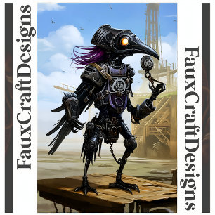 Printable Steampunk Mechanical Raven Right 114 Tissue Paper