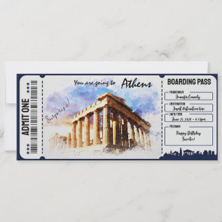 Printable Surprise Athens, Greece Ticket Template