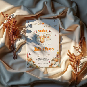 Printable Sweet Little Pumpkin Baby Shower Invitation
