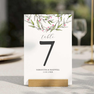 Printable Table Number Christmas Botanicals