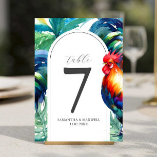 Printable Table Number Watercolor Key West Style