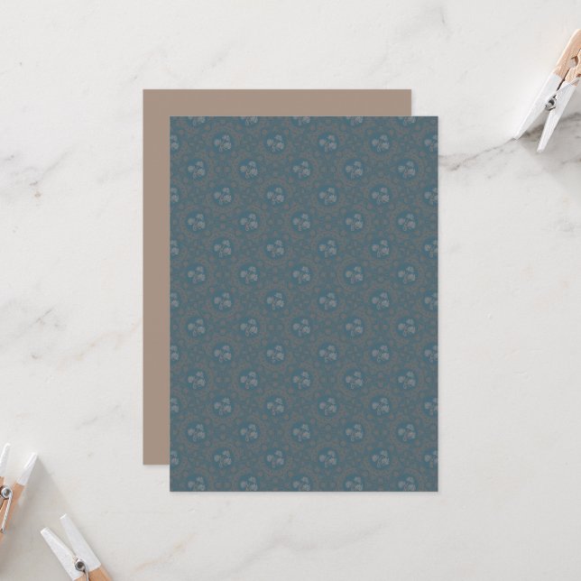 Printable Tapestry Rococo Mandala Art Deco Fans Invitation (Front/Back In Situ)