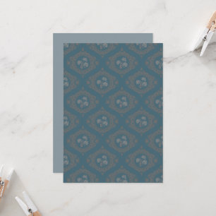 Printable Teal Tapestry Rococo Mandala Ogee Damask Invitation