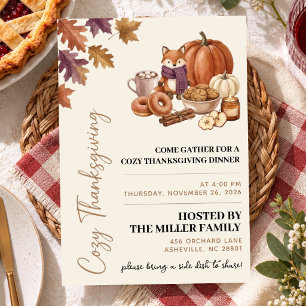 Printable Thanksgiving Autumn Harvest Dinner Party Invitation