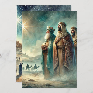 Printable Three Wise Men Nativity Scrapbook Invitation