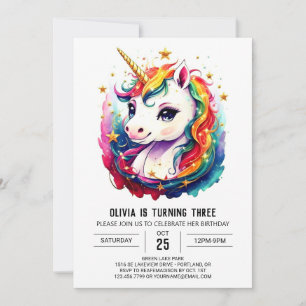 Printable Unicorn Birthday Delight Invitation